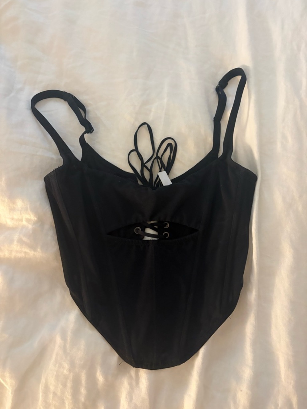 Urban Outfitters Black Lace-Up Bustier